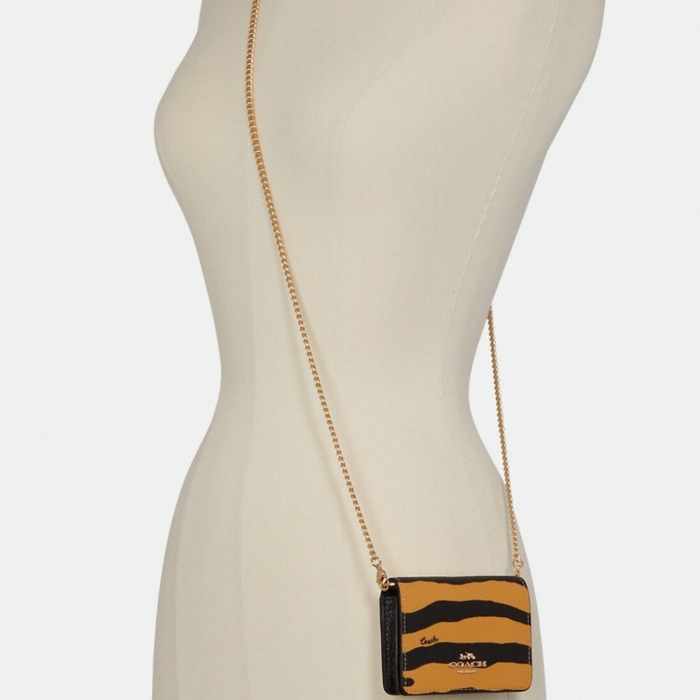 Mini Wallet On A Chain With Tiger Print